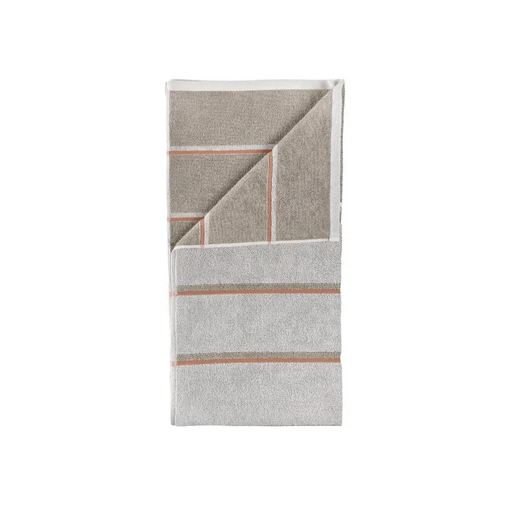 Zone Denmark - Serviette de bain Sauna, 50x100, Soft Grey/Eucalyptus/Terracotta