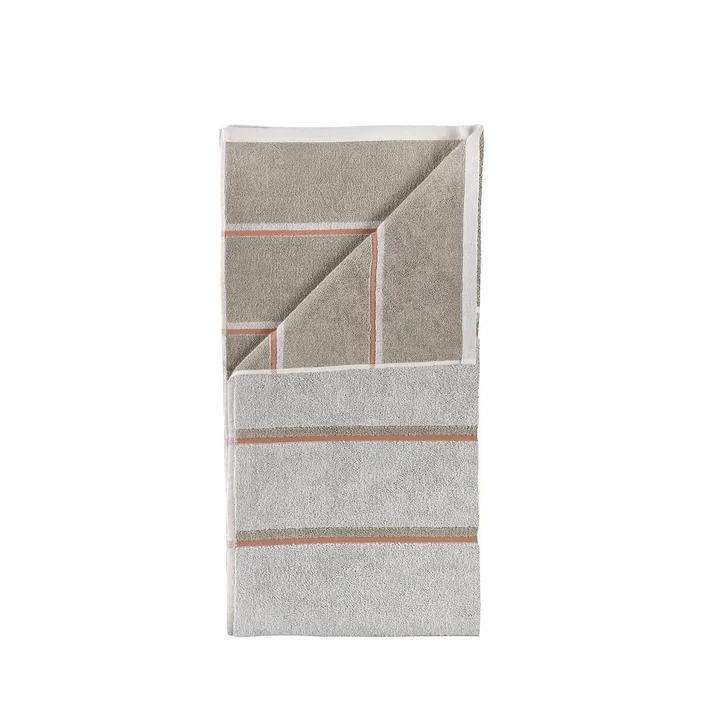 Zone Denmark - Serviette de bain Sauna, 70x140, Soft Grey/Eucalyptus/Terracotta
