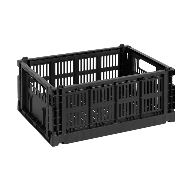 Colour Crate Corbeille M, 34,5 x 26,5 cm, black, recyclée, exclusivité HAY