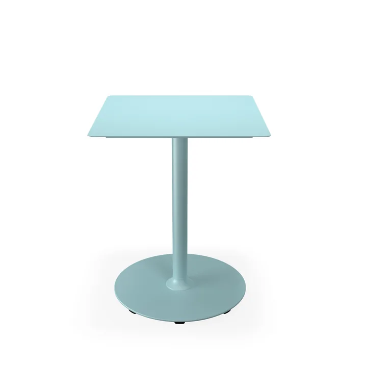 HOUE - Pico Table de jardin, 60 x 60 cm, piétement rond, bleu glacier
