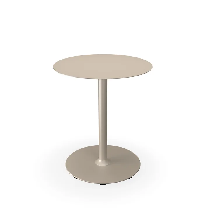 HOUE - Pico Table de jardin, Ø 64 cm, piétement rond, beige