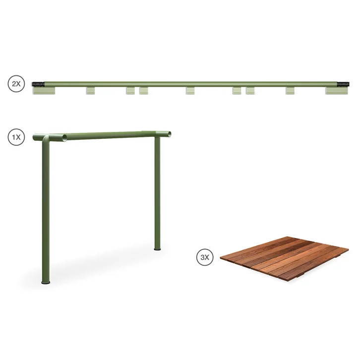 HOUE - AVANTI Infinity Set 3, frêne thermique / vert olive