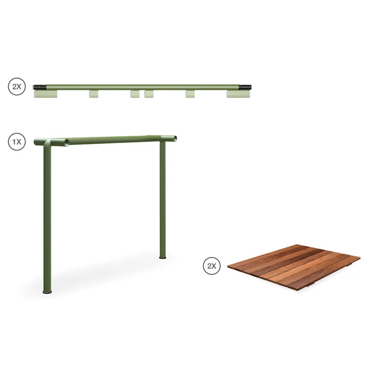 HOUE - AVANTI Infinity Set 2, frêne thermique / vert olive