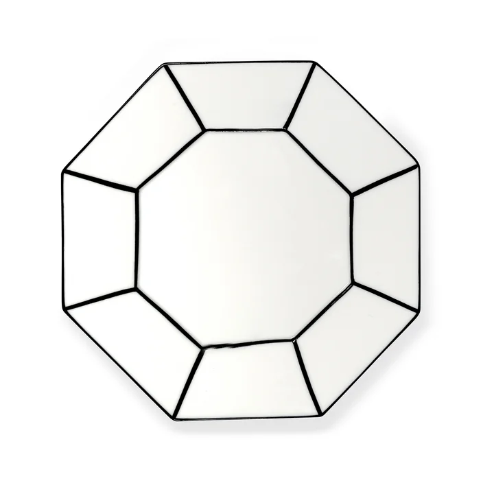 Serax - Carte Blanche Assiette à petit-déjeuner, blanc / noir