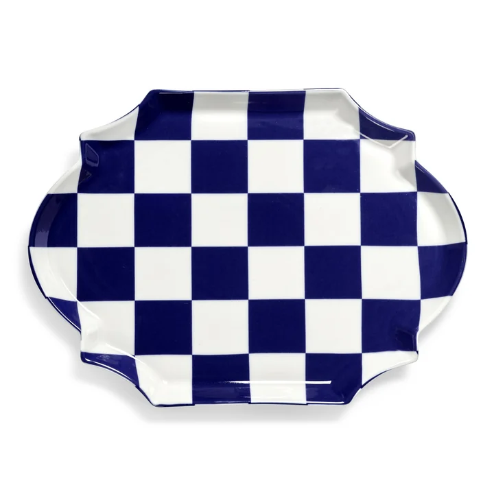 Serax - Fête des Bêtes Plateau de service, bleu / blanc