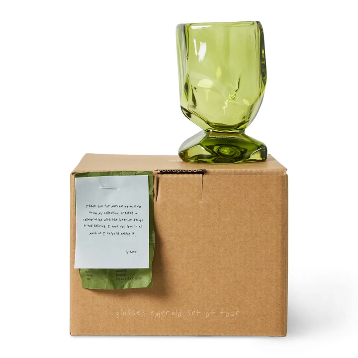 HKliving - Verres, emerald, emballage