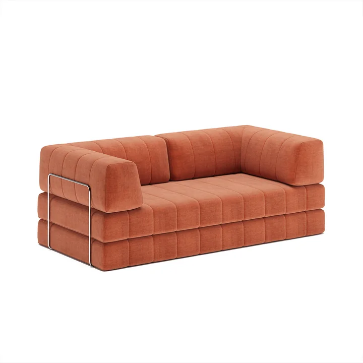 Innovation Living - Cozypad Canapé-lit, 2 coussins de dossier en L, rust orange (tissu 412 Esina)