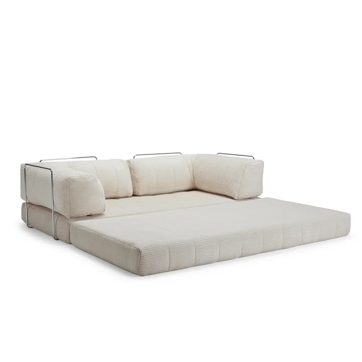 Innovation Living - Cozypad Canapé-lit, 2 coussins de dossier en L, ivory (tissu 594 Corduroy)