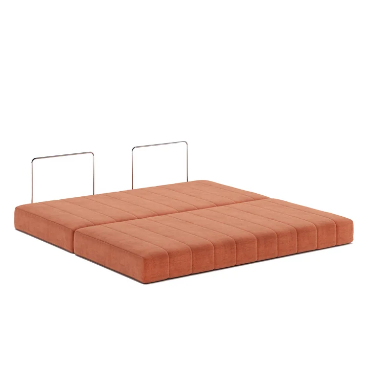 Innovation Living - Cozypad Canapé-lit, 2 coussins de dossier droits, rust orange (Tissu 412 Esina)