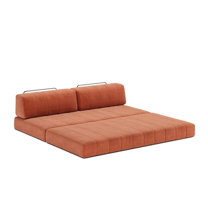 Innovation Living - Cozypad Canapé-lit, 2 coussins de dossier droits, rust orange (Tissu 412 Esina)