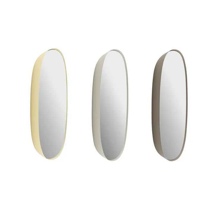 Muuto - Framed Mirror, 40 x 40 cm, gris clair, gris et taupe / verre transparent