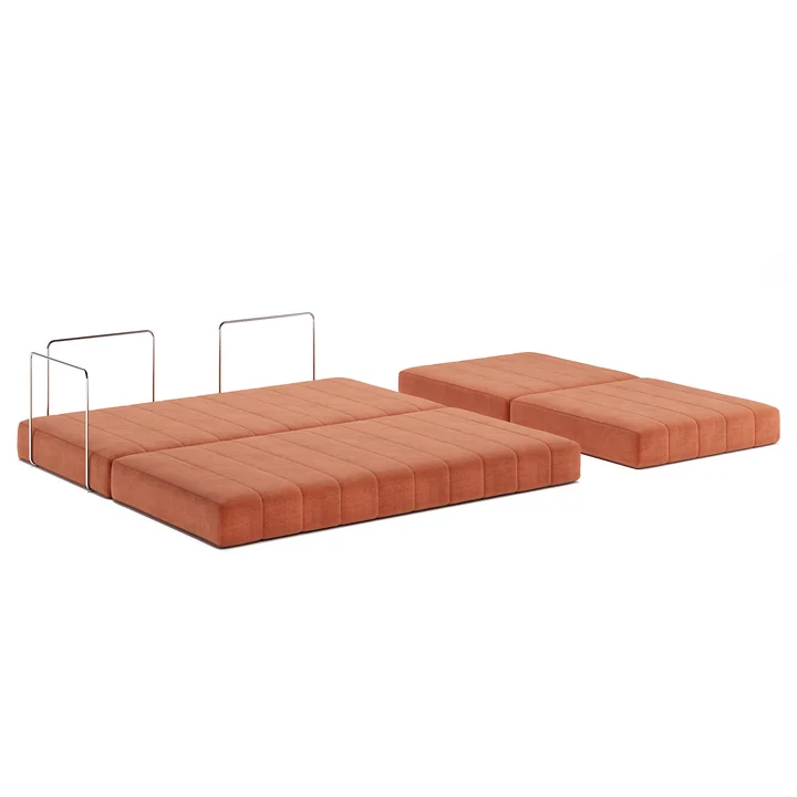 Innovation Living - Cozypad canapé-lit, & chaise avec dossier rembourré/accoudoir, rust orange (tissu 412 Esina)