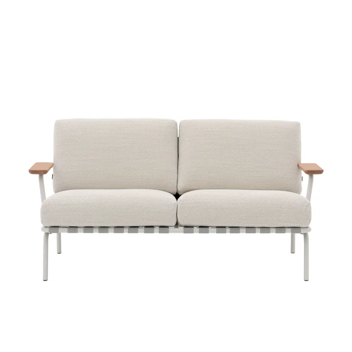 Muuto - Settle Outdoor Canapé 2 places, gris / gris (tissu Laze 1)
