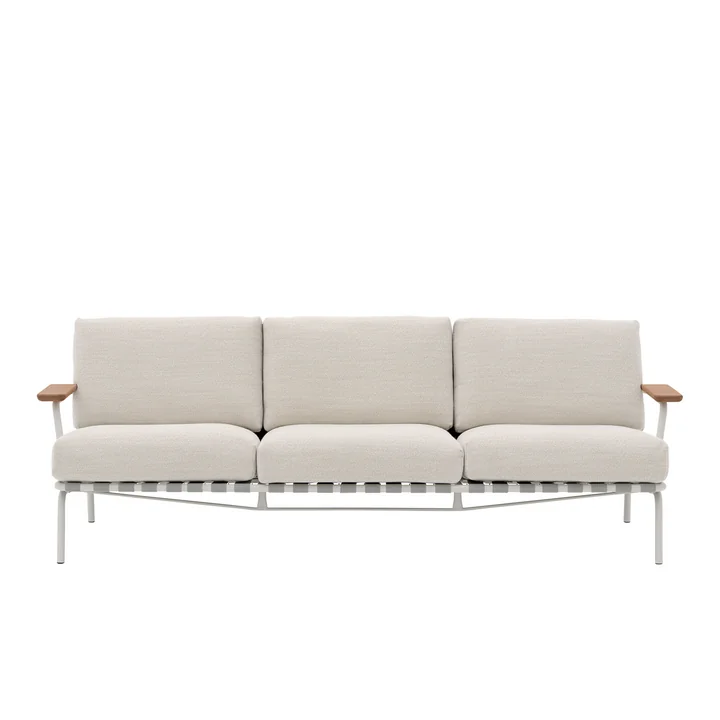 Muuto - Settle Outdoor Canapé 3 places, gris / gris (tissu Laze 1)