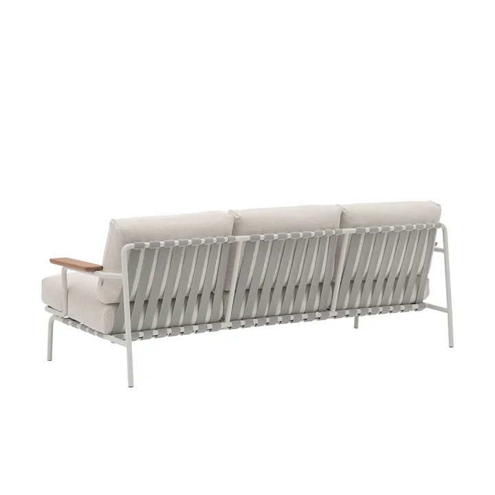 Muuto - Settle Outdoor Canapé 3 places, gris / gris (tissu Laze 1)