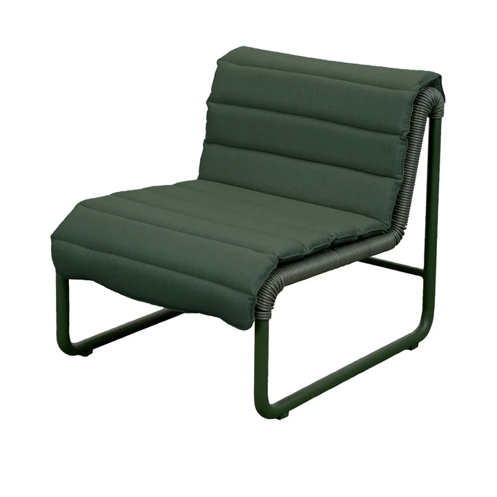 Cane-line - Al Dente Fauteuil lounge avec coussin d'assise, vert foncé