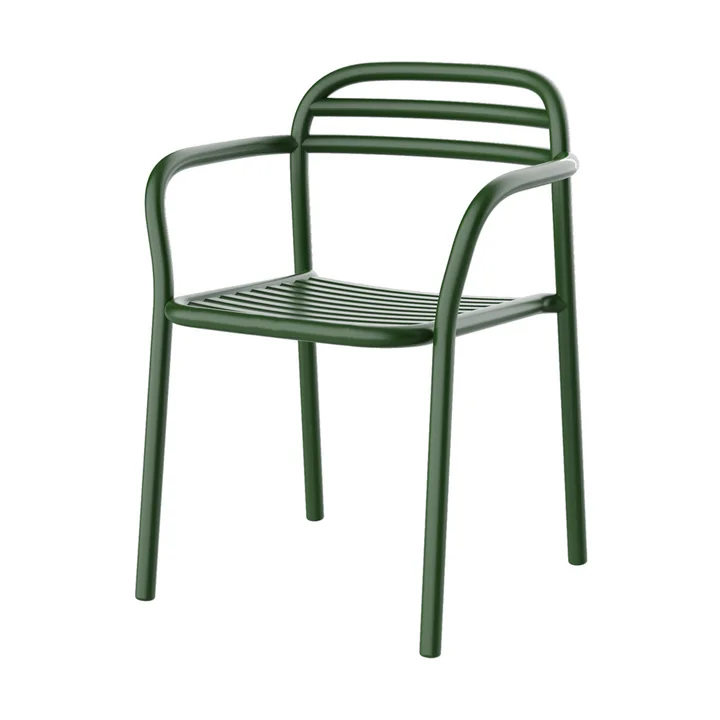 Cane-line - Bliss Chaise avec accoudoirs, vert foncé