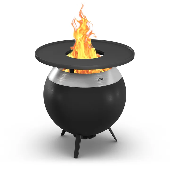 höfats - MOON 55 Set de grillades plancha bas, acier inoxydable / noir