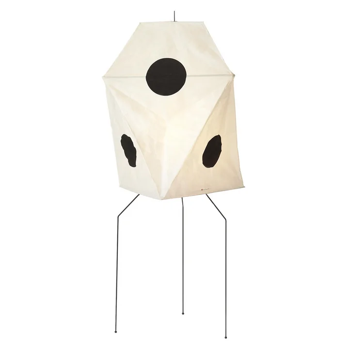 Vitra - Akari UF3-Q Lampadaire, Ø 56 cm H 145 cm, naturel / noir