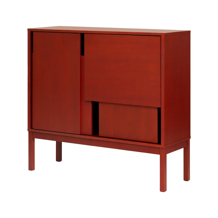 Design House Stockholm - Layer Sideboard avec pieds, rouge