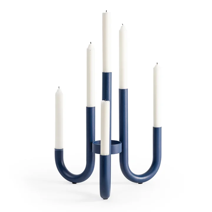 Design House Stockholm - Turn Bougeoir, Ø 30,5 x 32,5 cm, bleu