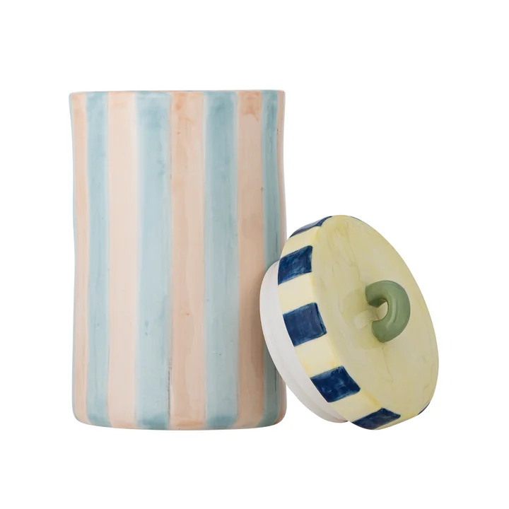 Bloomingville - Phoenix Pot avec couvercle, Ø 10,5 x H 20,5 cm, multi