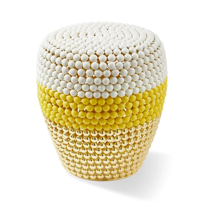 POLSPOTTEN - Dot Tabouret, rayé, blanc