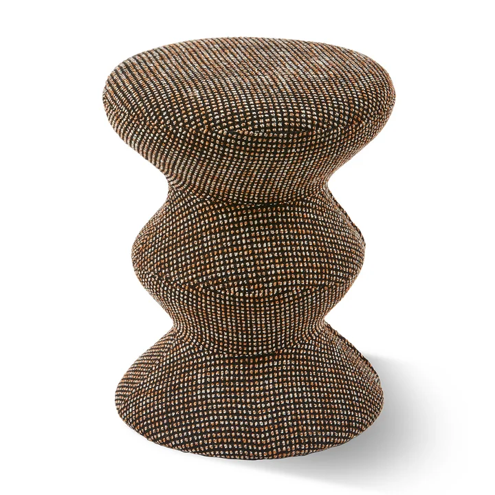 POLSPOTTEN - Tabouret Zig Zag Soft, marron foncé