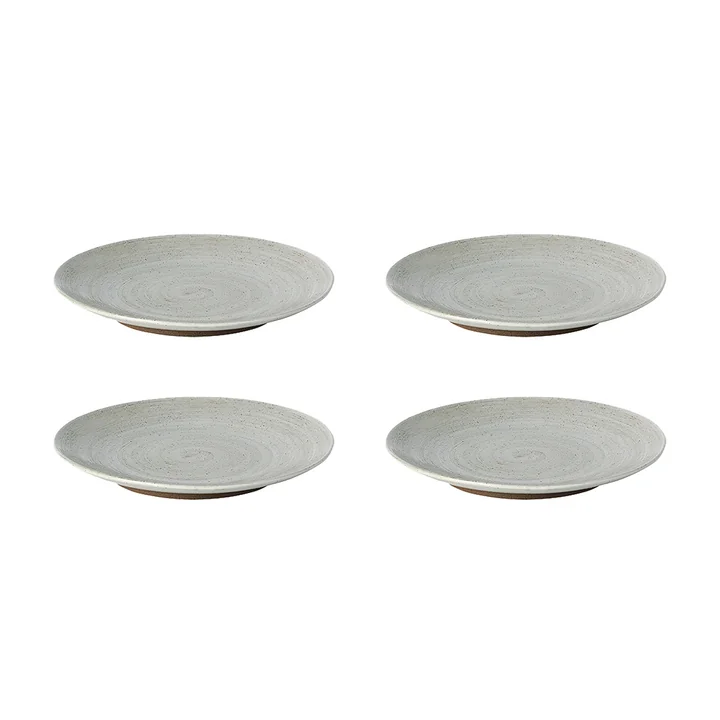 Broste Copenhagen - Assiettes à dessert « Grød », Ø 20 x H 2,4 cm, couleur sable (lot de 4)