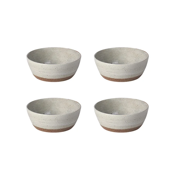 Broste Copenhagen - Bol « Grød », Ø 9 x H 3,5 cm, couleur sable (lot de 4)