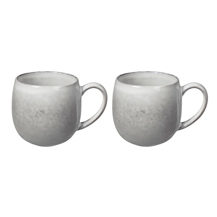 Broste Copenhagen - Tasses à anse « Nordic Sand », 45 cl (lot de 2)