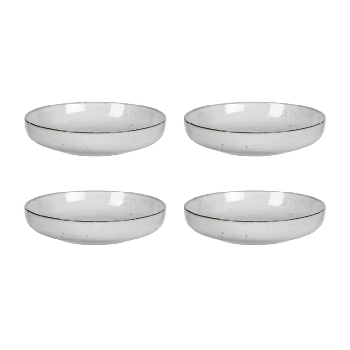 Broste Copenhagen - Bol profond « Nordic Sand », Ø 22,5 x H 4,8 cm (lot de 4)