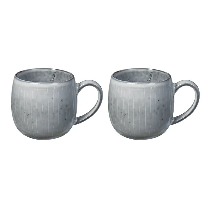 Broste Copenhagen - Tasses à anse « Nordic Sea », 45 cl (lot de 2)