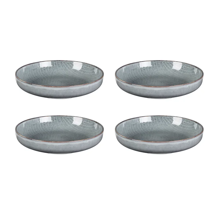 Broste Copenhagen - Bol profond « Nordic Sea », Ø 22,5 x H 4,8 cm (lot de 4)