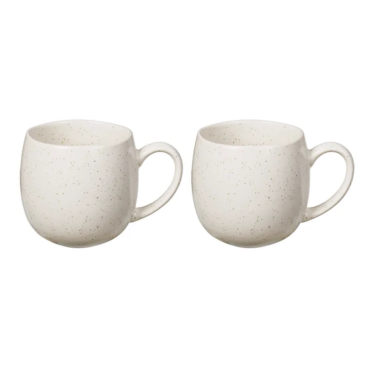 Broste Copenhagen - Tasses à anse « Nordic Vanilla », 45 cl (lot de 2)