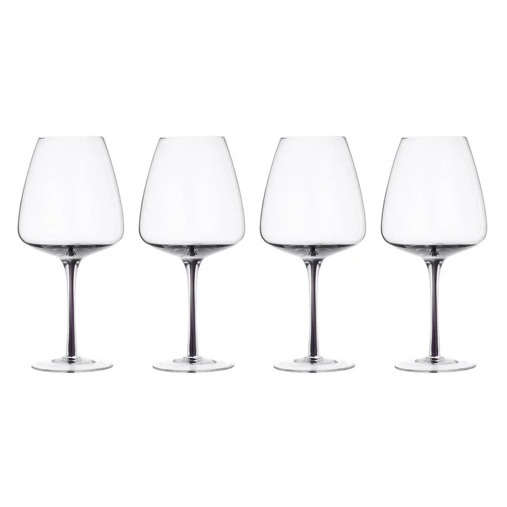 Broste Copenhagen - Verre à vin rouge « Smoke » 650 ml, gris (lot de 4)