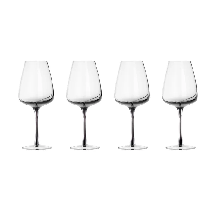 Broste Copenhagen - Verre à vin blanc « Smoke », 400 ml, gris (lot de 4)