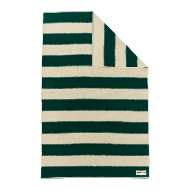 Marimekko - Serviette de bain « Galleria », 100 x 160 cm, émeraude / melon