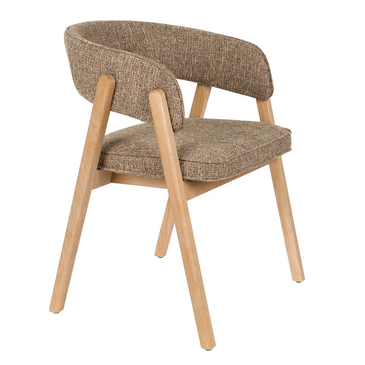 Zuiver - Chaise avec accoudoirs Bright, marron