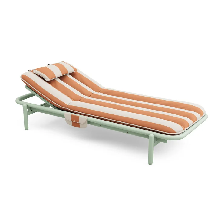 Sunbun Outdoor Daybed, mist green / stripe orange de Fatboy