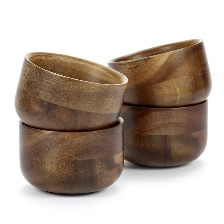 Serax - Tasse « Collage », 150 ml, bois d'acacia (lot de 4)