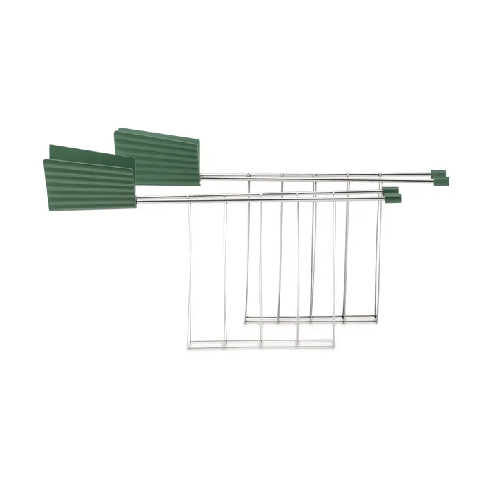 Alessi - Pince à toast pour grille-pain Plissé, verte (lot de 2)