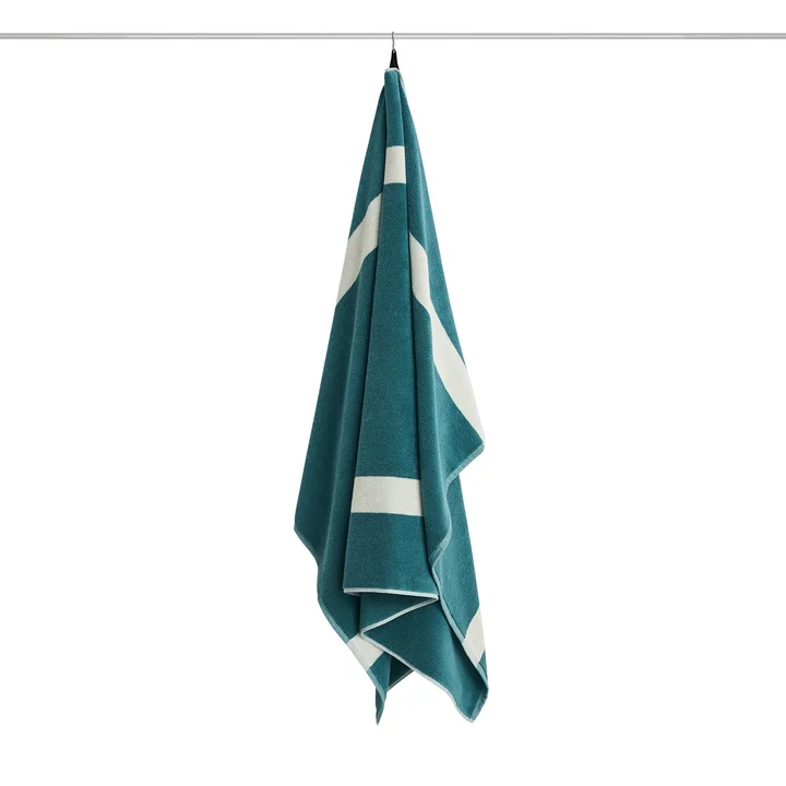 HAY - Serviette de bain « Stripe », 100 x 150 cm, bleu pétrole