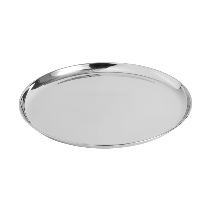 HAY - Plateau de service Essential Steel, rond, taille moyenne, en acier inoxydable