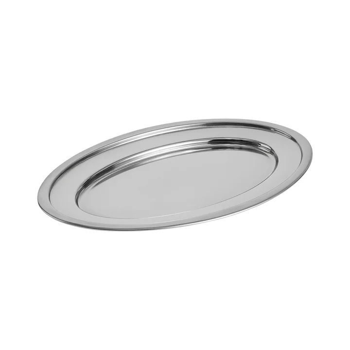 HAY - Plateau de service Essential Steel ovale, grand format, en acier inoxydable