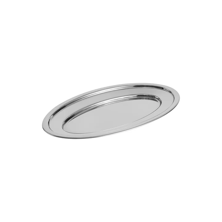 HAY - Plateau de service Essential Steel ovale, taille moyenne, en acier inoxydable