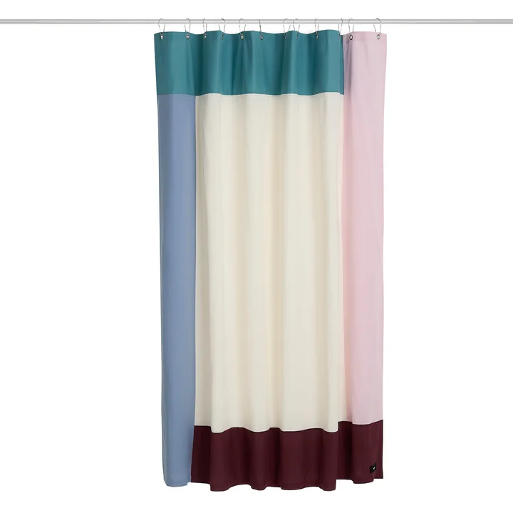 HAY - Rideau de douche « Pivot », 200 x 180 cm, rose multicolore