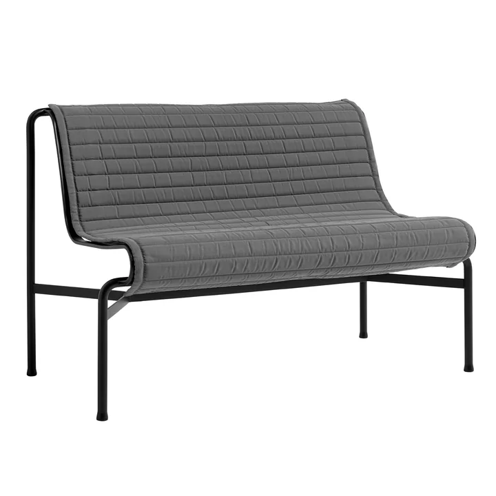 HAY - Coussin matelassé « Palissade » pour banc de salle à manger, couleur anthracite, sur banc de salle à manger