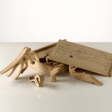 Puzzle en bois « Pesci Animali » d'Enzo Mari pour Danese Milano