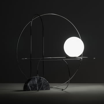 Setareh lampe de table LED de FontanaArte en chrome / noir
